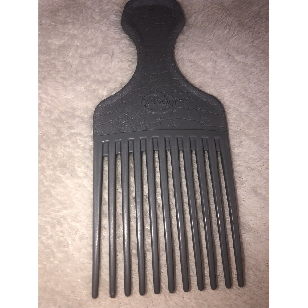Vintage Goody‎ Plastic Textured Hair Pick Comb #4 Lift USA 6.5" Gray Pre Owned